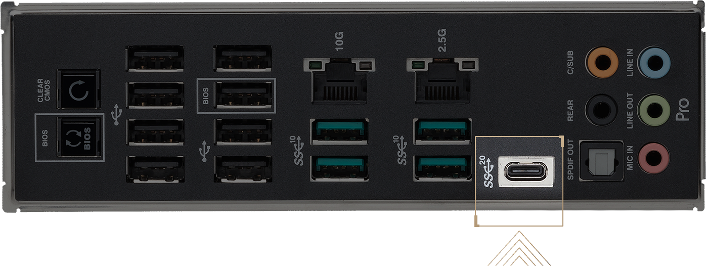 The close look on USB Gen 2x2 type C